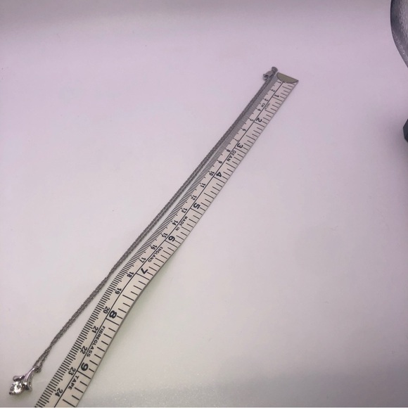 VTG Sterling & Cz Stone Elegant Pendant w Chain 19” & .6” - Picture 8 of 8